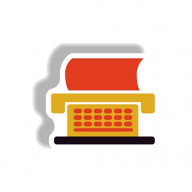 Daktilo vektör çizim kağıt etiket tarzı içinde 