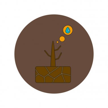 kuraklık ve ölü ağaç düz tasarımı