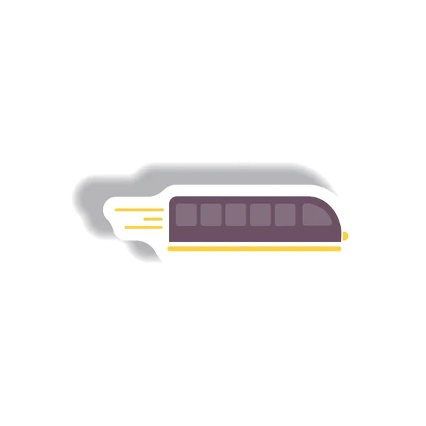 Високошвидкісний Поїзд Стильна Іконка Стилі Паперових Наклейок — стоковий вектор