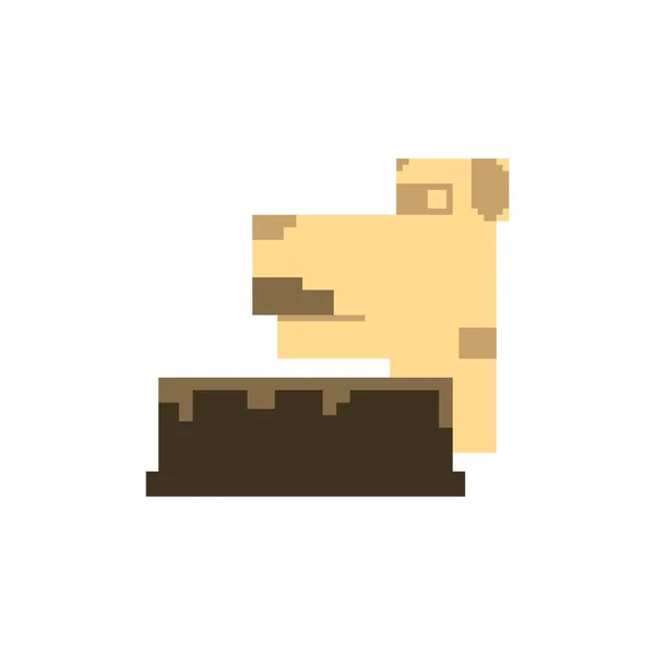 Netter Hund Einfachen Pixel Art Stil — Stockvektor