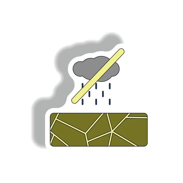 Cracked Earth Rain Rain Sign Drought — Stock Vector