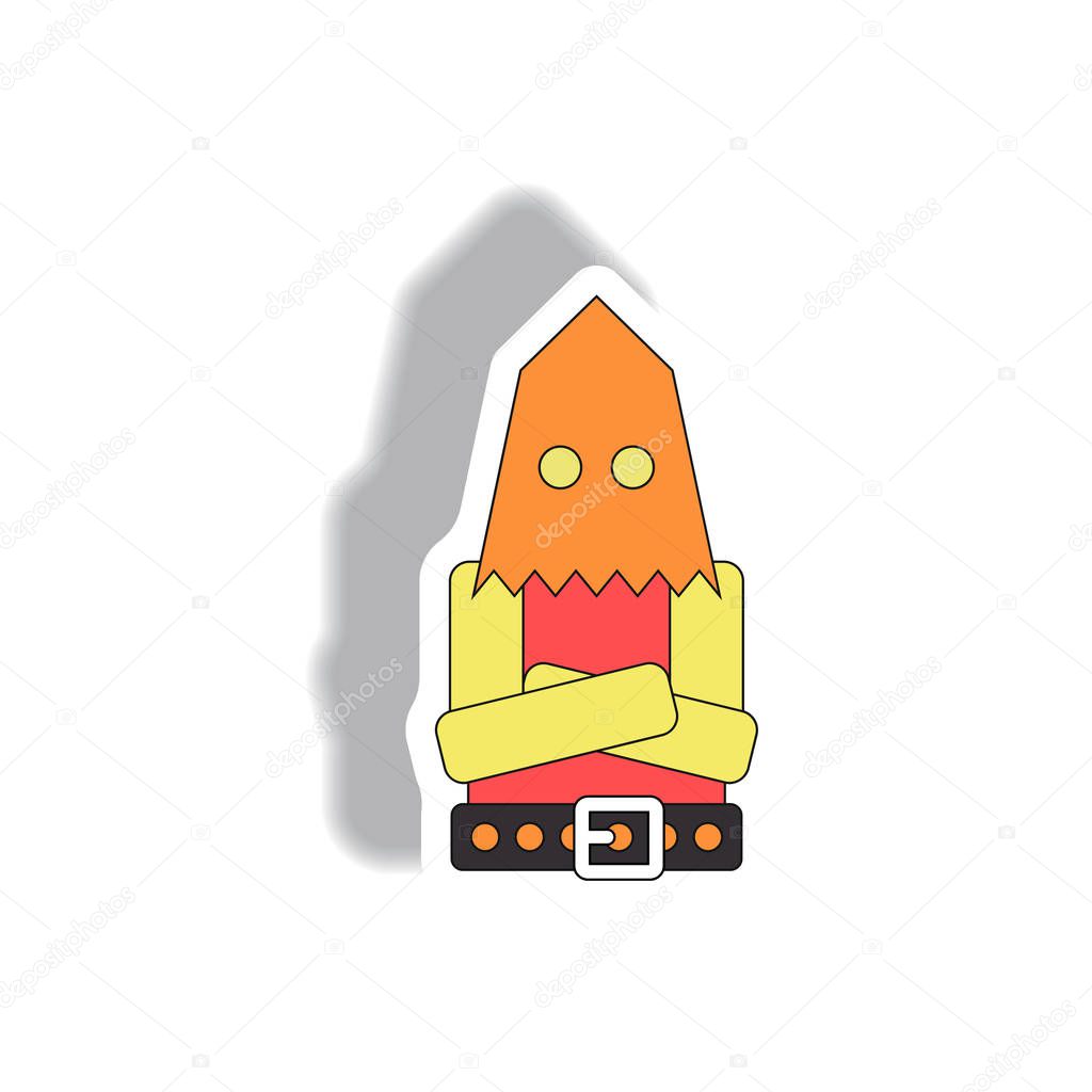 paper sticker Halloween icon, executioner