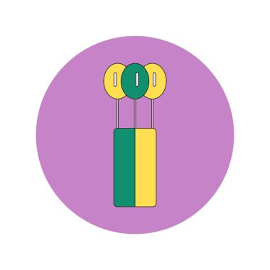 Vektör çizim düz stil bayrak balonlar ve Ukrayna, Ukrayna Bağımsızlık günü