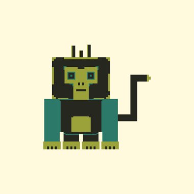 vektör piksel goril vektör çizim