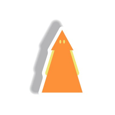 Vektör çizim kağıt etiket Halloween kostüm simgesi