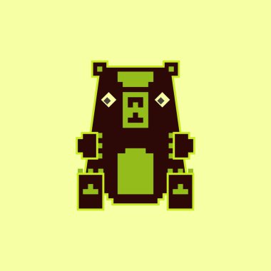 Vektör piksel sanat illüstrasyon oyuncak ayı