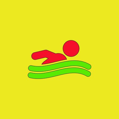 Yüzme simgesini işaret Sarı zemin üzerine 