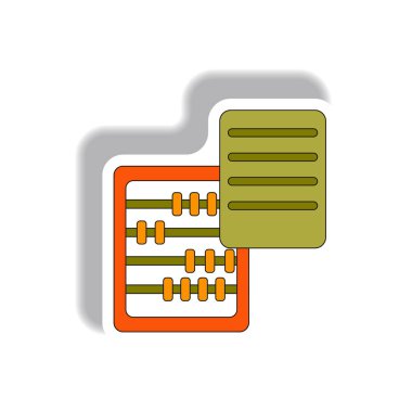 Vektör çizim kağıt etiket tarzı içinde. abaküs ve boş Infographic tasarımı