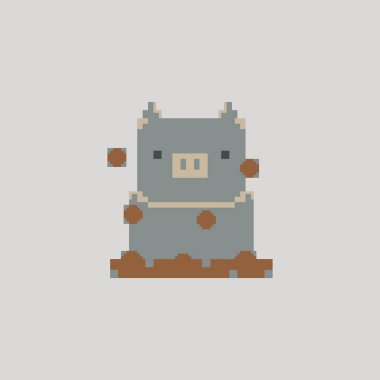 Piksel sanat tarzı domuz