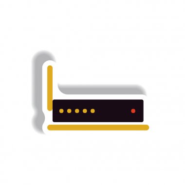Vektör çizim kağıt etiket stili wifi router