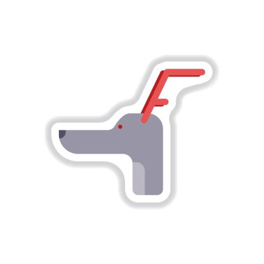 Vektör çizim kağıt etiket tarzı Noel geyiği