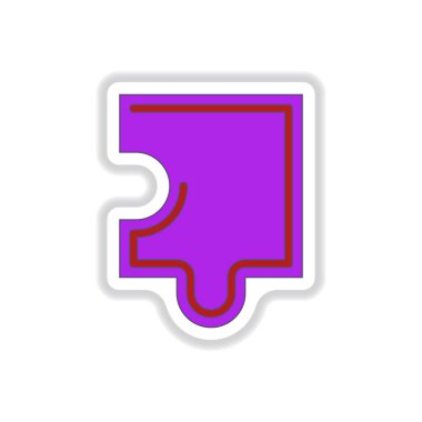 Vektör çizim kağıt etiket stili bulmaca parça