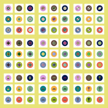 Renkli Daireler şık vektör simgeler koleksiyonu spor top ve Ödülleri