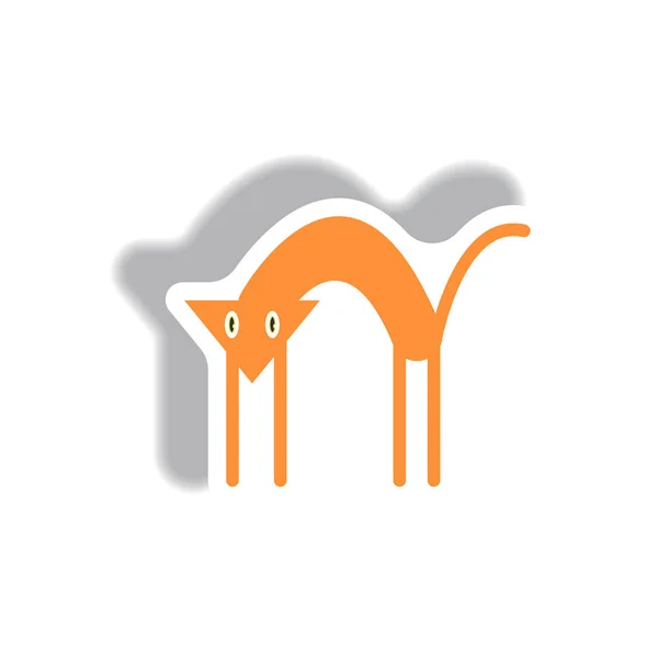 Icono Halloween Papel Ilustración Vectorial Cat — Vector de stock