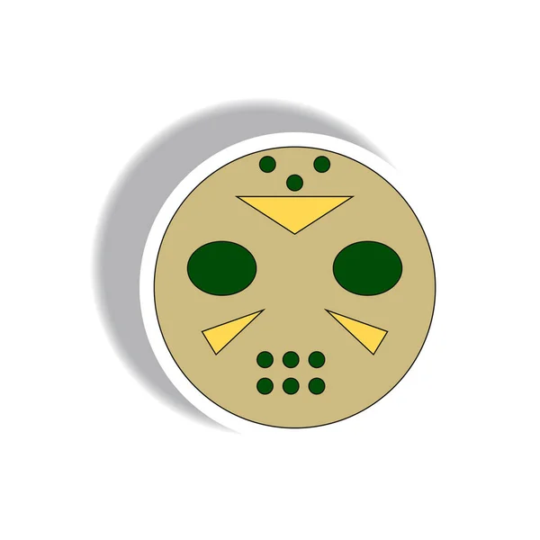 Ilustración Vectorial Diseño Plano Icono Halloween Pegatina Máscara — Vector de stock