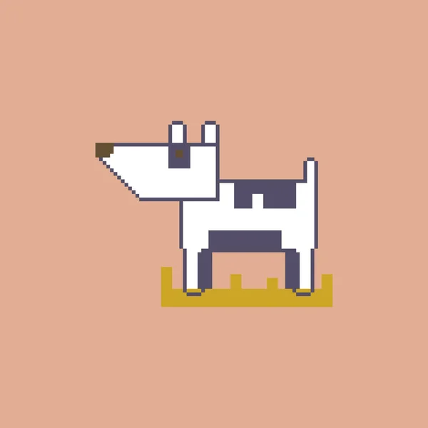 Pixel Arte Cão Vetor Ilustração —  Vetores de Stock