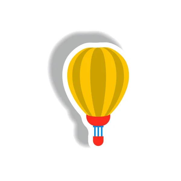 Icône Élégante Papier Autocollant Style Ballon Air — Image vectorielle