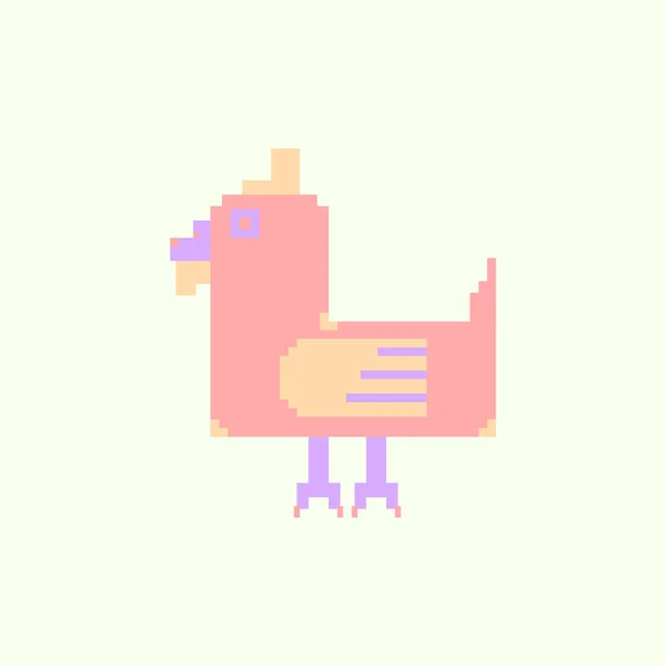 Chicken Pixel Art Vektor Tierfarm — Stockvektor