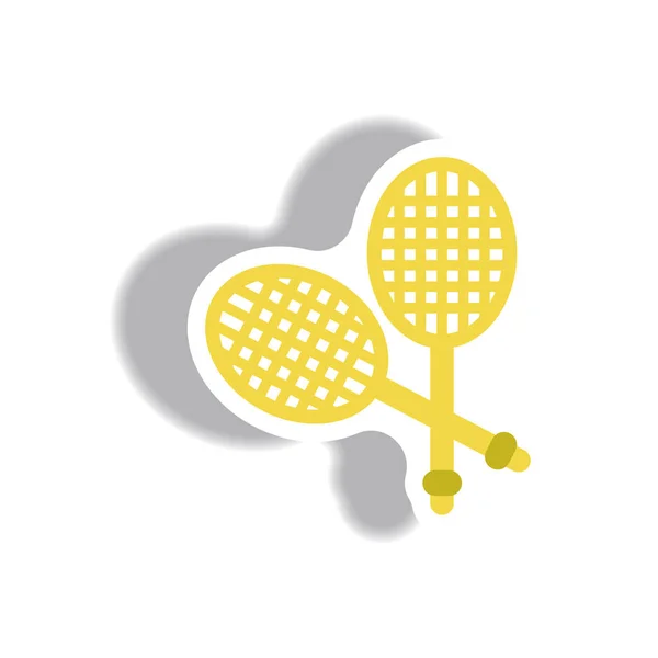 Icône Élégante Papier Autocollant Style Tennis Fusée — Image vectorielle