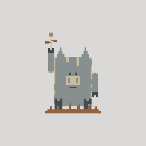 Pig in pixel art style