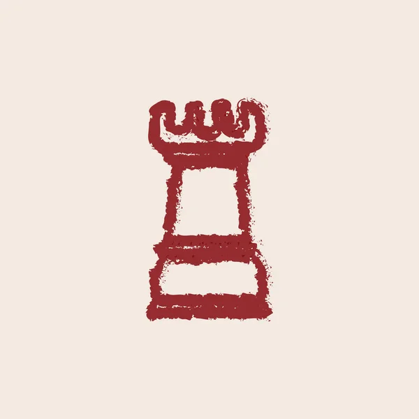 Torre de ajedrez en estilo acuarela — Vector de stock