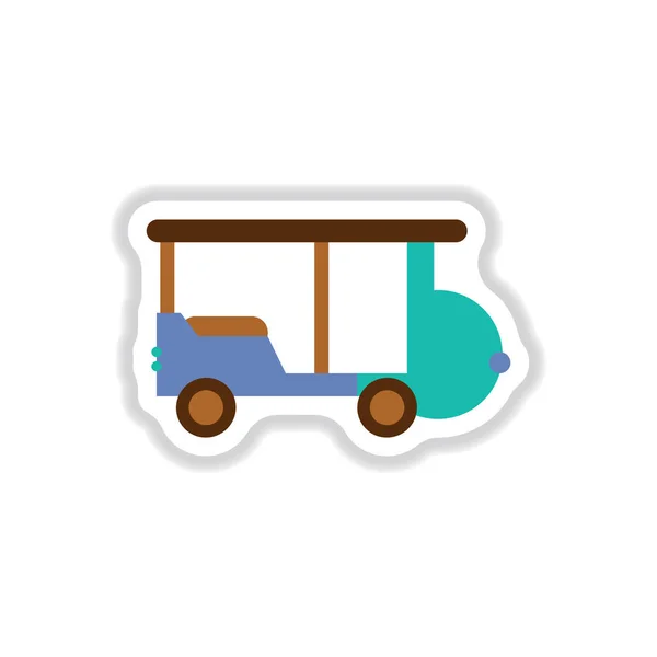 Stylish Icon Paper Sticker Style Excursion Car — Stock Vector