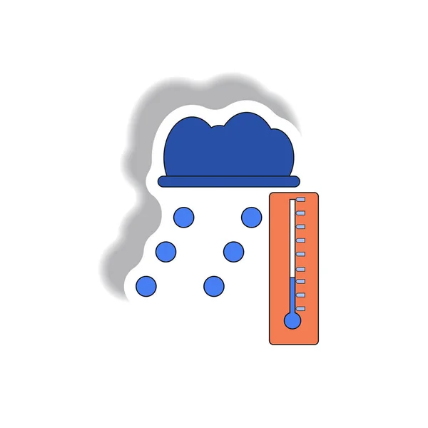 우박과 온도계 스티커 — 스톡 벡터