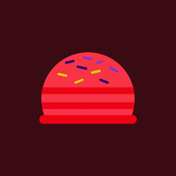 Delicious cake flat icon — Stock Vector