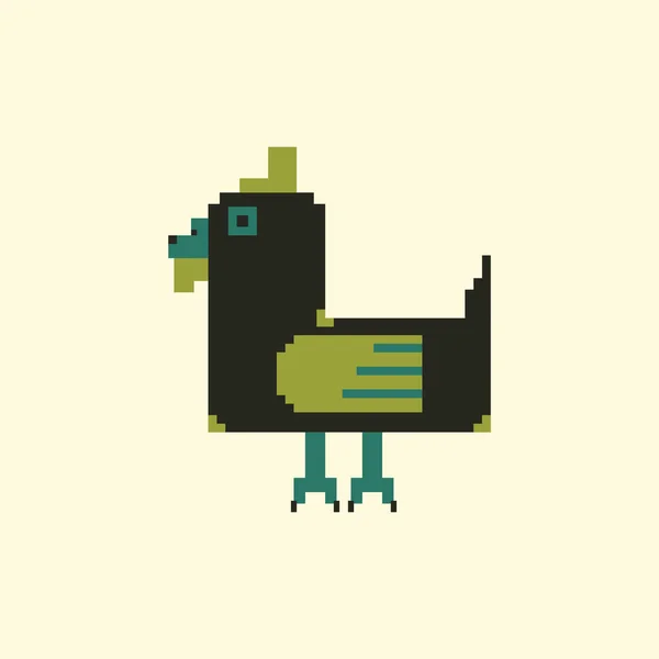 Pixel Pollo Vector Arte Granja Animales — Vector de stock