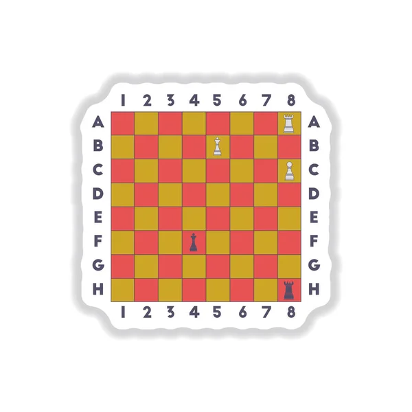 Εικονογράφηση Διάνυσμα Στυλ Αυτοκόλλητο Χαρτί Διαφόρων Σκάκι Θέση — Διανυσματικό Αρχείο