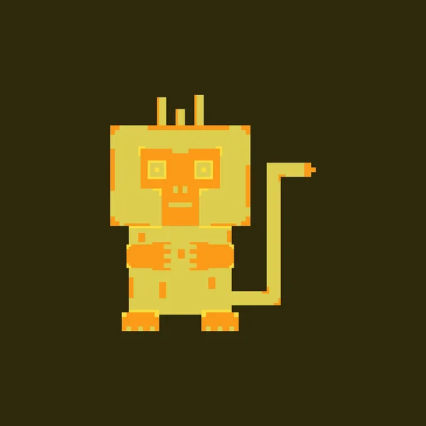 Ilustração Vetorial Vetor Pixel Monkey —  Vetores de Stock