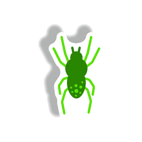 Icône Élégante Papier Autocollant Style Insecte Araignée — Image vectorielle