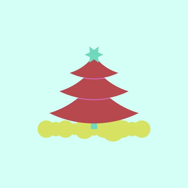 Weihnachtsbaum mit Stern — Stockvektor