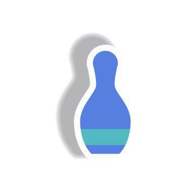 skittle Bovling kağıt etiket tarzı şık simgesini