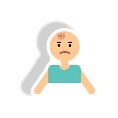 Kağıt etiket stili adam baş şık simge