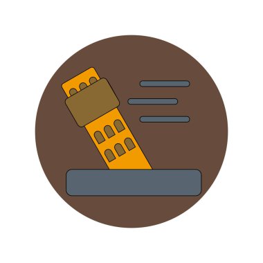 Fırtına ve düşen bina düz tasarım vektör çizim