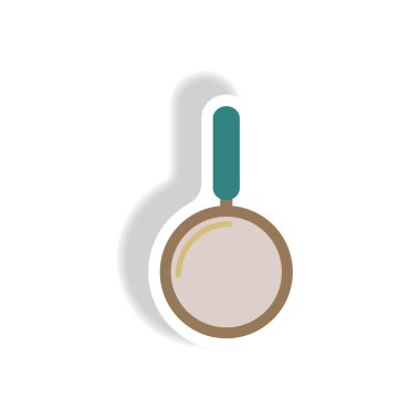 şık kağıt etiket stili seyahat büyüteç simgesini