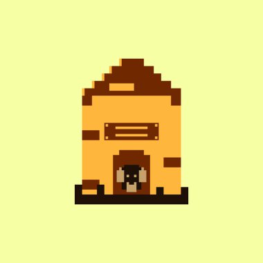 Vektör piksel sanat yavru köpek evde