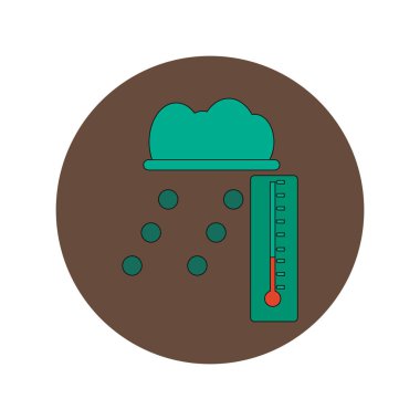 Dolu ve termometre düz tasarım vektör çizim