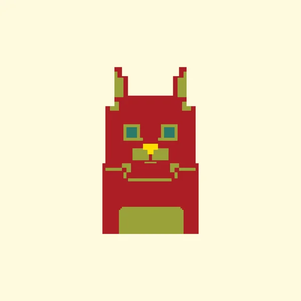 Χαριτωμένο Γατάκι Εγχώρια Κατοικίδιο Ζώο Pixel Τέχνη — Διανυσματικό Αρχείο