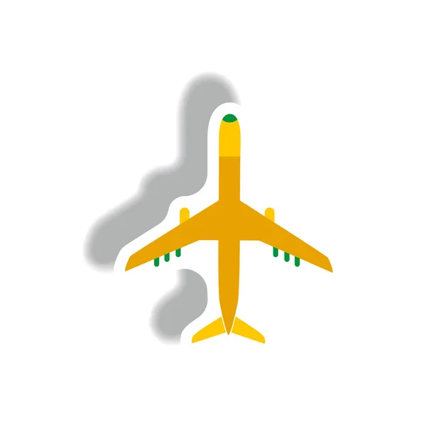 Стильная Икона Стиле Бумажной Наклейки Путешествия Самолета — стоковый вектор