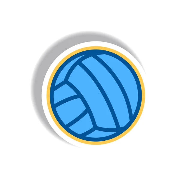 Icono Con Estilo Bola Voleibol Estilo Etiqueta Papel — Vector de stock