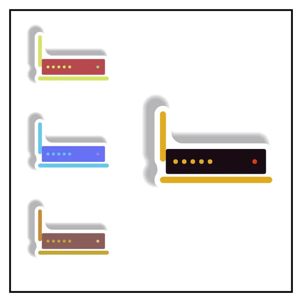 스티커 스타일 Wifi 라우터에서 일러스트 컬렉션 — 스톡 벡터