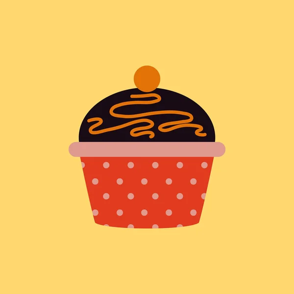 Delicioso Cupcake em estilo plano — Vetor de Stock