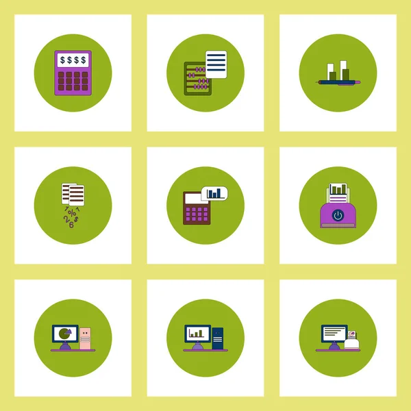 Collection of icons in flat style business items