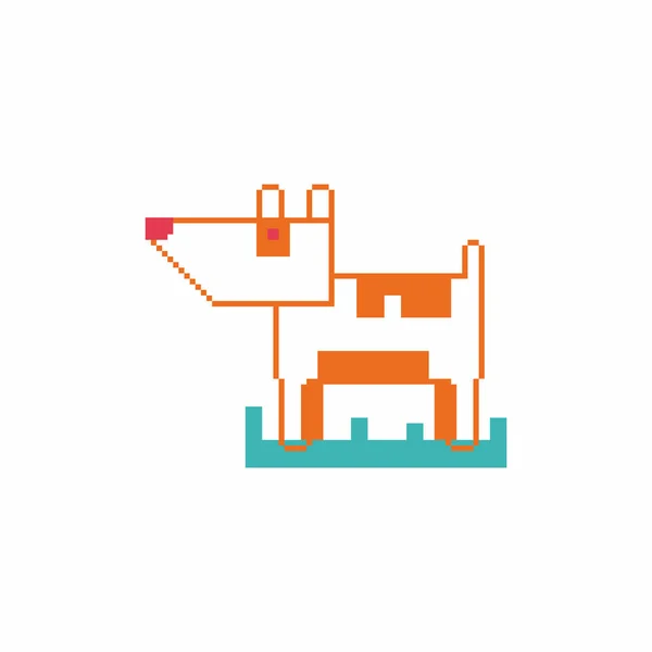 Pixel Konst Hund Vektorillustration — Stock vektor