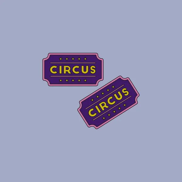 Entradas Entrada Espectáculo Circo Sobre Fondo Morado — Vector de stock