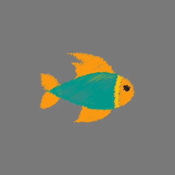 Vector Aquarium Fish Silhouette Illustration Colorful Cartoon Flat Aquarium Fish — Stock Vector