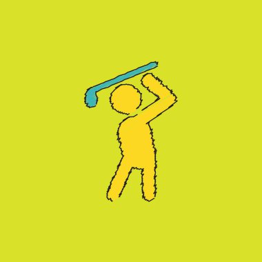 yeşil arka plan stilini kuluçkalık golfçü adam 