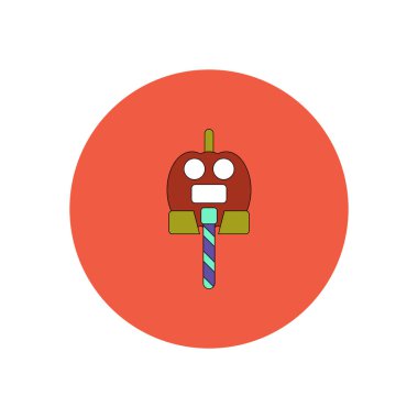 Vektör çizim düz tasarım Cadılar Bayramı simgesi kabak şekeri